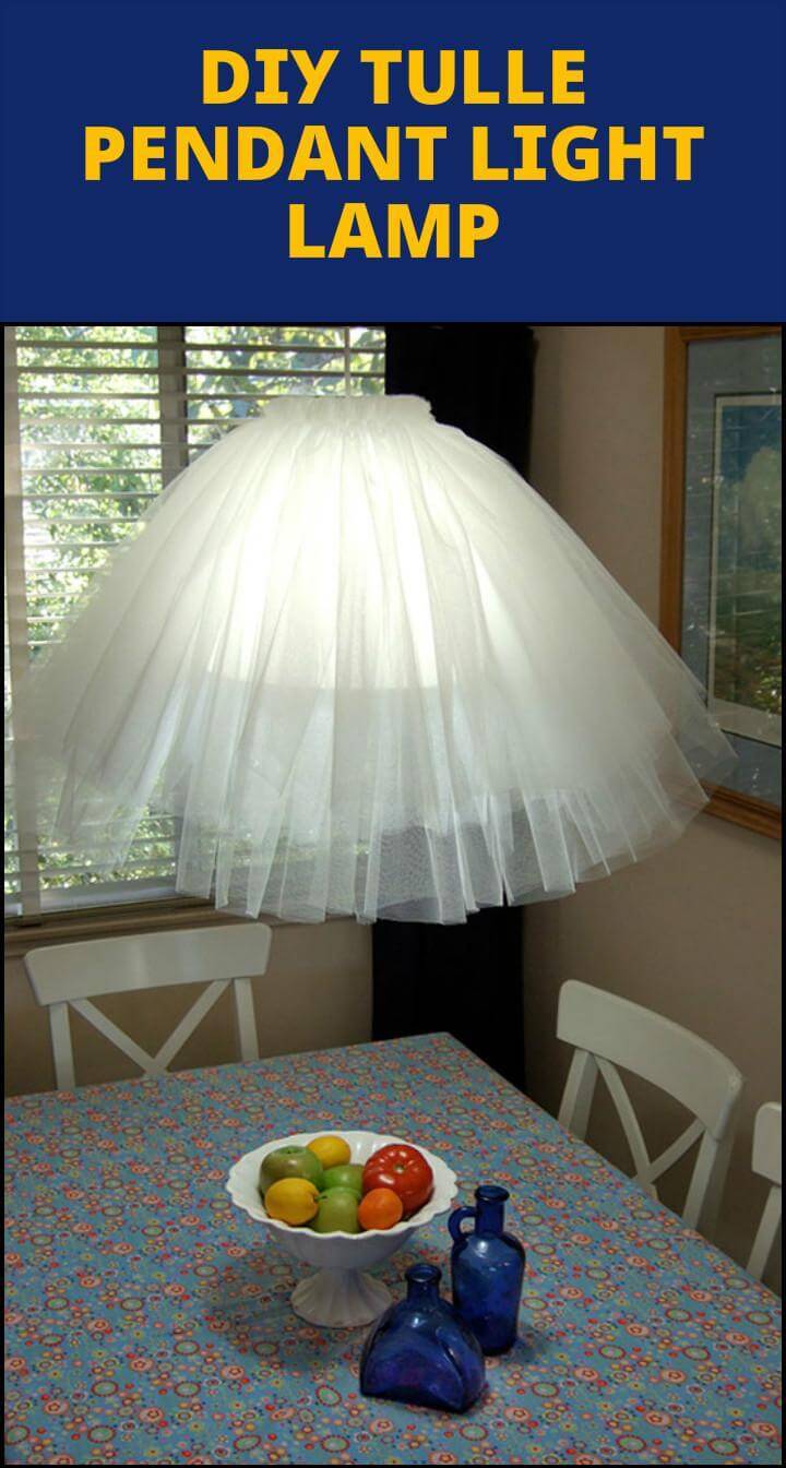 handmade tulle pendant light